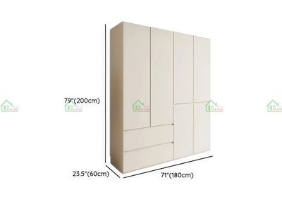 Tủ Áo MDF Melamine TA80 Màu Trắng Hiện Đại - Giá Rẻ, Tốt Nhất Tại Xưởng TPHCM 8