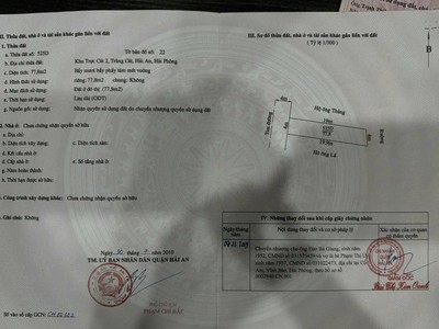 Bán lô đất mặt vườn hoa đường nhựa 8m tại Cát Vũ, Tràng Cát 77.8m2 giá 32tr/m2 2