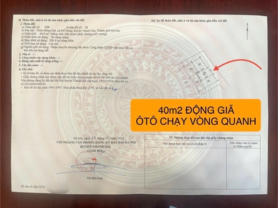 Bán đất Động Giã- Đỗ Động- Thanh Oai  40m2-  2,3 tỷ 1