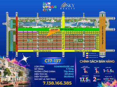 Liền kề siêu vip c17 kdt sun urban city, chỉ từ 2,2 tỷ ngân hàng hỗ trợ 70, ân hạn 36 tháng 2
