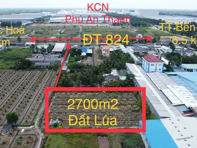 2700m2 đất lúa ấp 10, xã Lương Hòa, huyện Bến Lức giá 6,3 tỷ 6