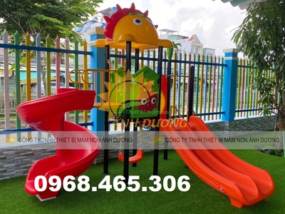 Cầu trượt trẻ em liên hoàn nhập khẩu, cầu trượt sắt trẻ em ngoài trời 3