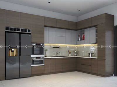 Tủ bếp MDF thiết kế hiện đại 0