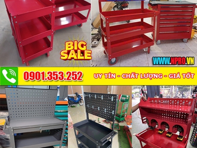 Xe đẩy 3 ngăn giúp lưu trữ bảo quản dụng cụ, đồ nghề, vật tư cơ khí 0