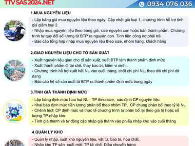 Phần mềm sản xuất, tính giá thành ngành thủy hải sản 0