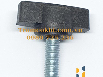 Núm vặn, tay xiết M6, M8 bằng thép có đầu nhựa 1