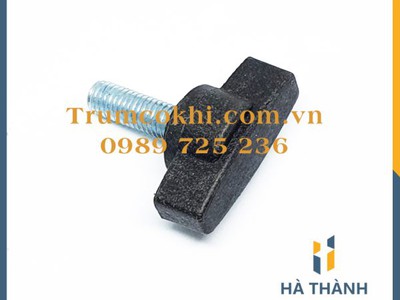 Núm vặn, tay xiết M6, M8 bằng thép có đầu nhựa 2