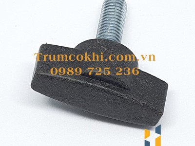 Núm vặn, tay xiết M6, M8 bằng thép có đầu nhựa 3