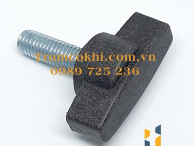 Núm vặn, tay xiết M6, M8 bằng thép có đầu nhựa 3