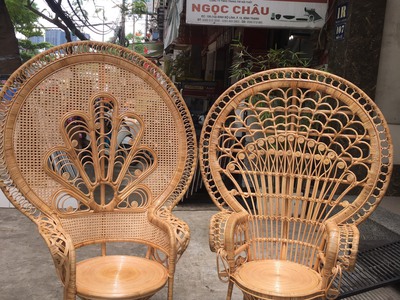 Ghế con công mây tre 2