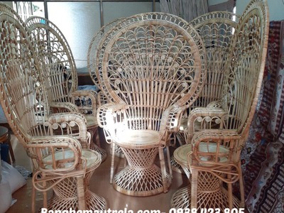 Ghế con công mây tre 3
