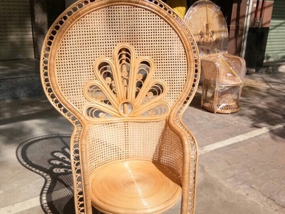 Ghế con công mây tre 4
