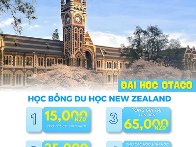 Du Học New Zealand Với  Bão  Học Bổng Từ Đại Học Otago   Không Giới Hạn Số Lượng 0