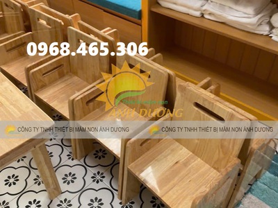 Bàn gỗ mầm non, ghế gỗ mầm non chất lượng cao 2