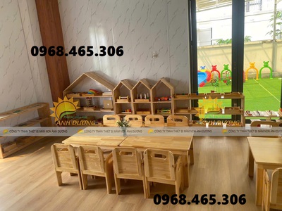 Bàn gỗ mầm non, ghế gỗ mầm non chất lượng cao 3