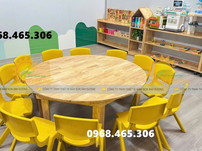 Bàn gỗ mầm non, ghế gỗ mầm non chất lượng cao 4