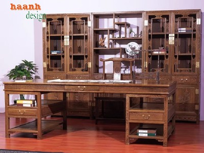 Bàn làm việc gỗ giả cổ - Tinh hoa của sự sang trọng và đẳng cấp 0