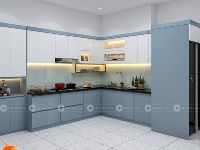 Tủ Bếp Gỗ Công Nghiệp MDF Chống Ẩm Lõi Xanh Cao Cấp 2