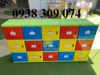 Tủ nhựa đựng cặp mầm non, tủ nhựa đựng cặp balo trẻ em TN 1
