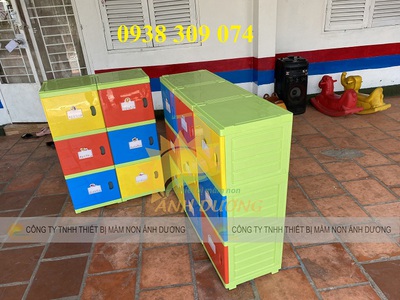 Tủ nhựa đựng cặp mầm non, tủ nhựa đựng cặp balo trẻ em TN 2