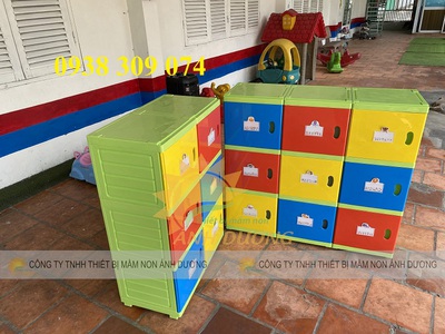 Tủ nhựa đựng cặp mầm non, tủ nhựa đựng cặp balo trẻ em TN 4