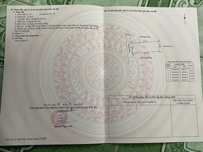 Bán nhà dân xây độc lập 2,5 tầng trung hành, hải an, hải phòng diện tích 54,9m chỉ hơn 2ty 3