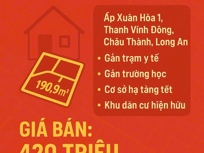 Bán đất chính chủ - sổ hồng riêng - giá chỉ 420 triệu 0