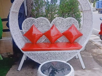 Ghế chụp hình ngoài trời mây tre đan 1