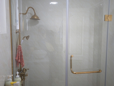 Cabin tắm kính phụ kiện vàng phù hợp phòng tắm tân cổ điển 0