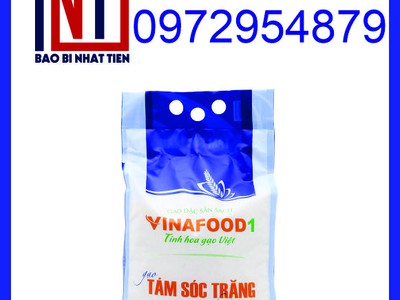 Cung cấp túi gạo 5kg giá rẻ, túi PA/PE đựng gạo 3