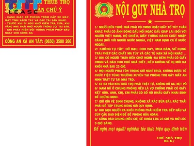 Thủ tục khiếu nại liên quan đến nội quy phòng trọ 0