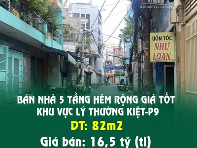 Bán nhà 5 tầng hẻm rộng giá tốt nhất khu vực lý thường kiệt-p9 0