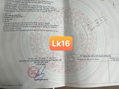 Bán đất thổ cư 72m2 - vị trí vàng minh phú - sóc sơn - hà nội - chỉ 1.65 tỷ - sổ đỏ chính chủ 0