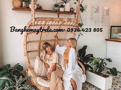 Ghế xích đu đôi mây tre treo trần nhà 2