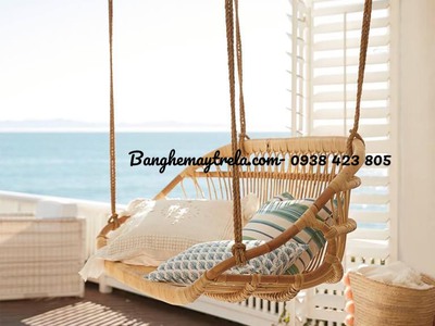 Ghế xích đu đôi mây tre treo trần nhà 3