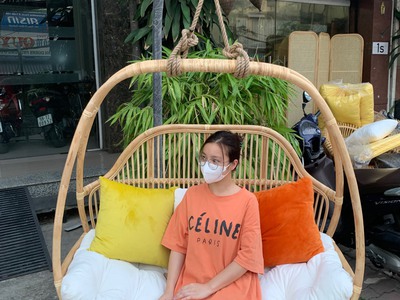 Ghế xích đu đôi mây tre treo trần nhà 7