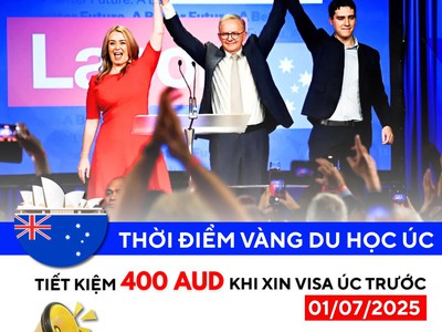 Thời Điểm Vàng Du Học Úc- Tiết Kiệm Chi Phí Visa Trước Ngày 1/7/2025   Học Phí Chỉ Từ 290tr đồng/năm 0