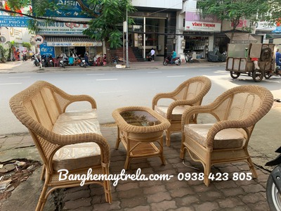 Bàn ghế sofa mây mắt cáo 0