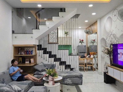 Nhà thiết kế hiện đại 1 lầu 4mx9m đường 4m ngay chợ cây sộp đông hưng thuận 0