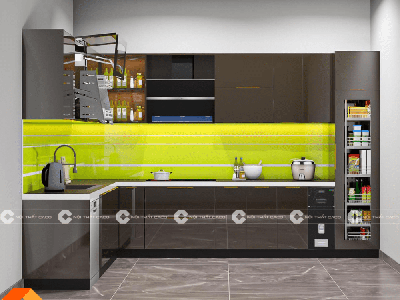 Tủ Bếp Nhựa Picomat Phủ Acrylic Bóng Gương 0
