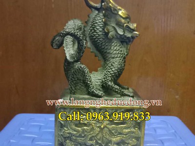 Ấn rồng ngậm gậy như ý giả cổ, ấn rồng phong thủy, ấn rồng 1
