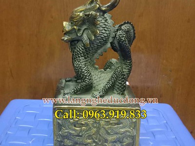 Ấn rồng ngậm gậy như ý giả cổ, ấn rồng phong thủy, ấn rồng 3
