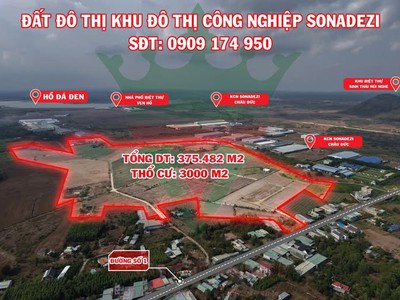 Nhượng quỹ đất 375.482m  gần sonadezi châu đức, 3.000m  thổ cư, cạnh sân golf 36 lỗ 0