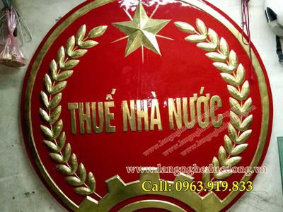Logo thuế nhà nước bằng đồng đk 1m, logo ngành thuế, huy hiệu thuế nhà nước 0