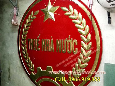 Logo thuế nhà nước bằng đồng đk 1m, logo ngành thuế, huy hiệu thuế nhà nước 1