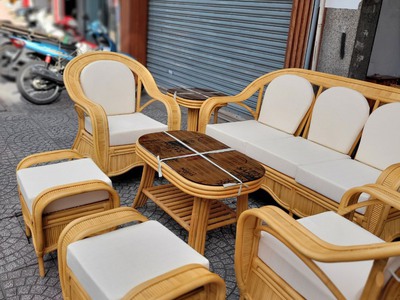 Bàn ghế sofa mây tự nhiên hiện đại 3
