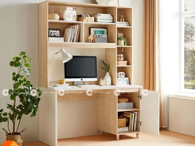 Bàn Học Trẻ Em Gỗ Công Nghiệp Màu Vàng Vân Gỗ 2