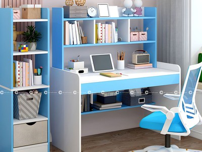 Bàn Học Trẻ Em Gỗ MDF Kết Hợp Kệ Sách Đa Năng 0