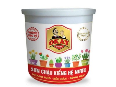 Sơn chậu kiểng hệ nước Okay siêu bóng, siêu bền màu. 0