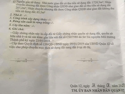 Bán đất 2.000m  full thổ cư mặt tiền thới an 17a, quận 12 giá đầu tư 0